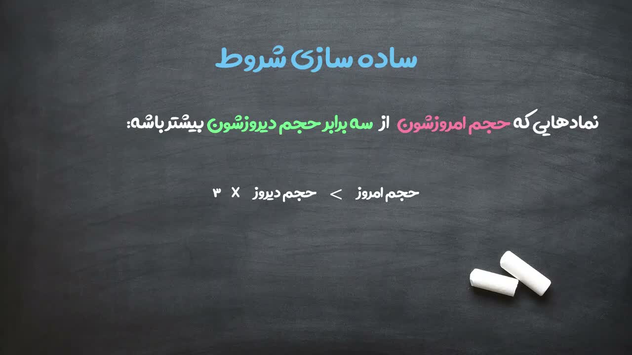 نحوه تعریف ضرب در سه برای حجم دیروز