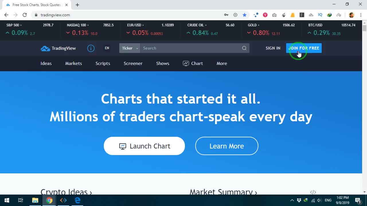نحوه ثبت نام در پلتفرم trading view